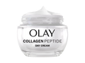 Olay Collagen Peptide Day Cream jar on a white background