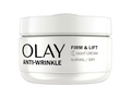 Olay Anti-Wrinkle Firm & Lift night cream jar on a white background