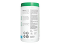 White container with green lid on a white background