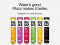 Phizz supplement tubes in various flavors on a white background with text.
