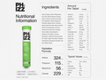 Nutritional information and ingredients list for a PHIZZ daily multivitamin supplement on a white background.
