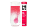 PHIZZ Daily 3-in-1 Mixed Berry supplement with a glass of pink liquid on a white background