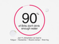 Statistic about water consumption with droplets on a light background