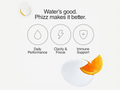 Advertisement for Phizz with icons and text on a white background
