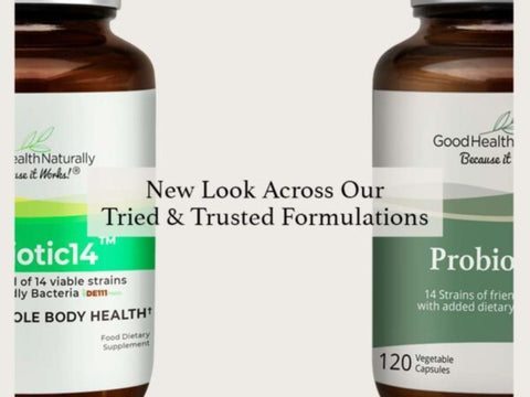 Good Health Naturally Probiotic14 veg capsule bottle 120 capsules. Old & new packaging