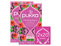 Pukka Morning Berry tea packaging on a white background