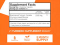 Qunol Turmeric Curcumin Complex 120 capsules supplement facts and ingredients label
