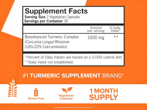 Qunol Turmeric Curcumin Complex 60 capsules supplement facts and ingredients label