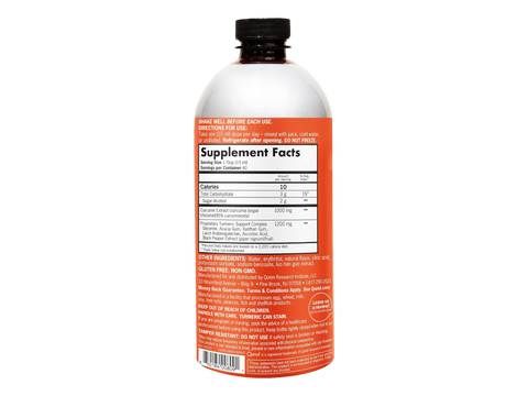 Qunol Liquid Turmeric 600ml back label showing barcode