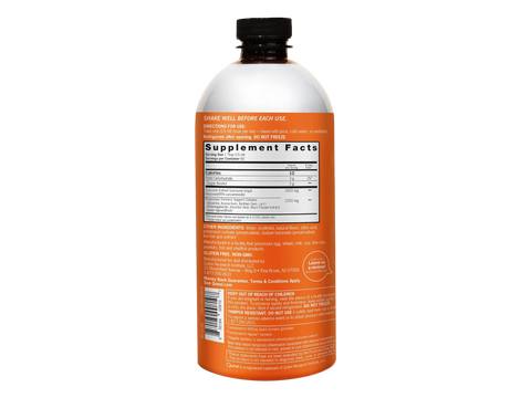 Qunol Liquid Turmeric 900ml back label showing barcode