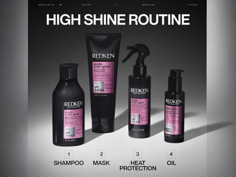 Redken Acidic Color Gloss 1-Minute Mask routine.