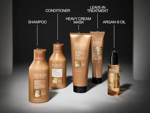 Redken All Soft Conditioner bottle with Argan Oil, 1000ml, variations.