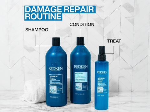 Redken Extreme Conditioner bottle, protein formula, 1000ml routine variations.