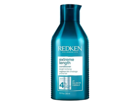 Redken Extreme Length Biotin Conditioner bottle, 300ml, on white background.
