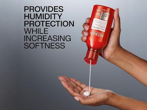 Redken Frizz Dismiss Conditioner bottle, 300ml, anti-frizz, formulation.