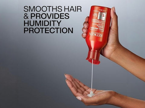 Redken Frizz Dismiss Shampoo bottle, sulfate-free, formulation.