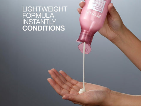 Redken Volume Injection Conditioner for fine hair, 1000ml bottle, formulation.