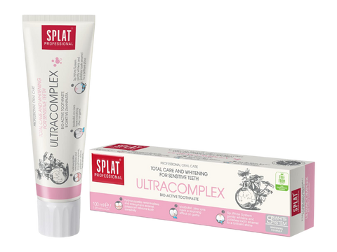 Splat Ultracomplex toothpaste tube and packaging on a white background
