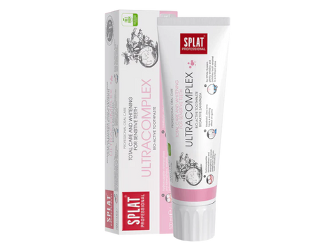 Splat Ultracomplex toothpaste tube and packaging on a white background