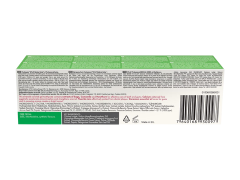 Product packaging with a green label and barcode on a white background