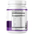 Supplement container with a detailed supplement facts label on a white background