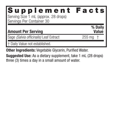 Nature's Answer Sage Leaf Extract 1000mg Supports Digestive & Immune Health 30 ml