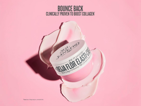 Jar of skincare product with 'Sculpted Flora' branding on a pink background