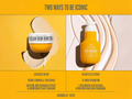 Advertisement for Brazilian Bum Bum Cream with two product images and text on a yellow background.