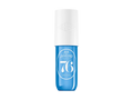 Blue and white bottle with '76' on a white background