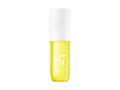 Yellow bottle with white cap on a white background
