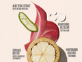 Cosmetic product with aloe vera extract, cupuacu butter, and nourishing oil blend on a light background.