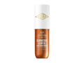 Glow oil bottle with white cap and bronze body on a white background