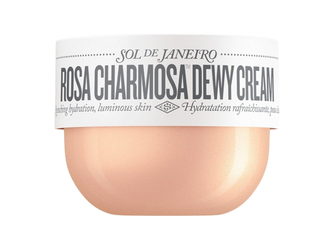 Jar of Sol de Janeiro Rosa Charmosa Dewy Cream on a white background
