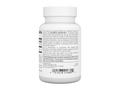 White supplement bottle with label on a white background