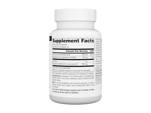 Supplement bottle with label on a white background