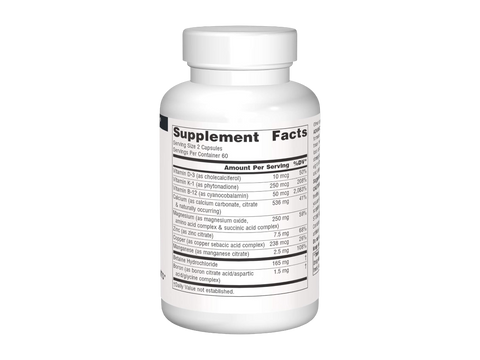 Supplement bottle with label on a white background