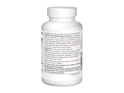 White supplement bottle with label on a white background