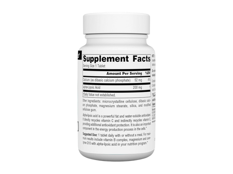 Supplement bottle with label on a white background