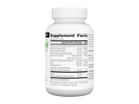 Supplement bottle with label on a white background