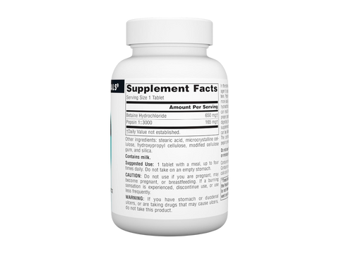 Supplement bottle with label on a white background