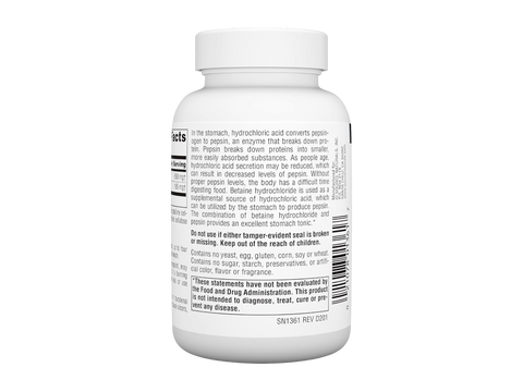 White supplement bottle with label on a white background