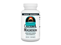 Supplement bottle labeled 'Calcium & Magnesium' by Source Naturals on a white background