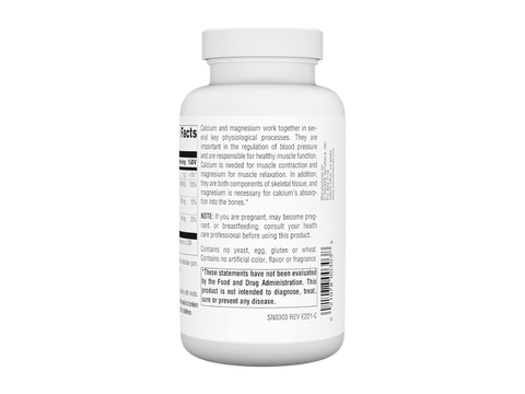 White supplement bottle with label on a white background