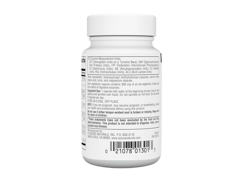 White supplement bottle with label on a white background