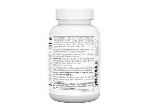 White supplement bottle with label on a white background