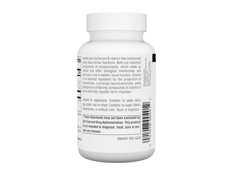 White supplement bottle with label on a white background
