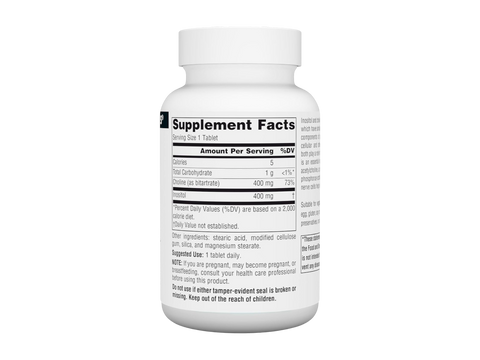Supplement bottle with label on a white background