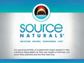 Source Naturals logo and branding on a blue and white background