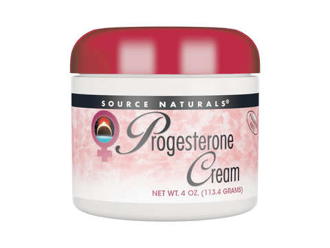 Jar of Source Naturals Progesterone Cream on a white background