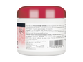 Back view of a Progesterone Cream jar with red lid and white body on a white background